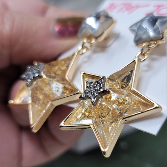 Betsey Johnson Celestial Star Drop Earrings - Picture 7 of 8